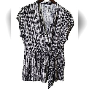 Mock Wrap Blouse by Halston Size Large Polyester